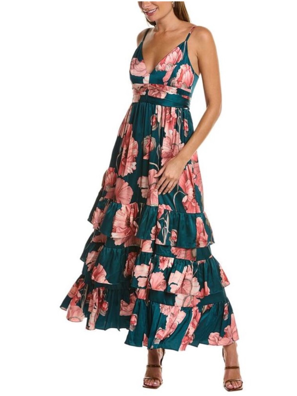 Hutch Guthrie Maxi Dress in Emerald Vining Painted Floral NEW - Picture 2 of 10